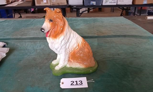 Chalk Collie Dog Bank As Is