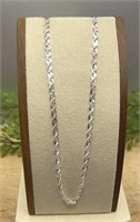 20" Sterling .925 Mirror Rope Link Chain Necklace