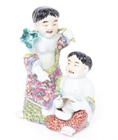 Chinese Famille Rose "He-He Er Xian" Porcelain Div