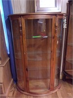 Oak Bow Front Display Cabinet