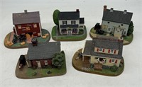 (5) Danbury Mint Miniature Buildings - Blacksmith,