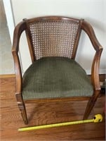 Oversized Curved MCM Cane Back Chair