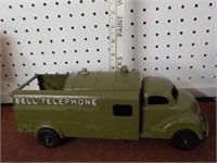 Antique metal Bell Telephone toy truck Hubley