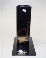 Japanese black lacquer vase
