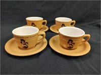 Set of 4 The Playboy Club Cups & Saucers