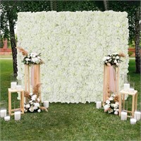 12 Pack White Artificial Flower Wall Backdrop Pane