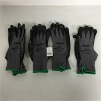 4 PAIRS NYLON GLOVES GRAY ON GREEN