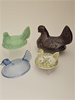 COOL! LOT OF VTG HENS WITHOUT THE NEST-GOOD SHAPE