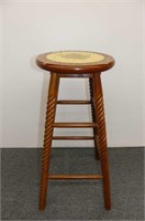 Wooden Stool w/Painted Top