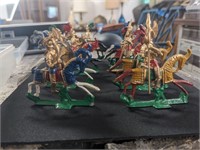 9 miniature Knights on Horseback