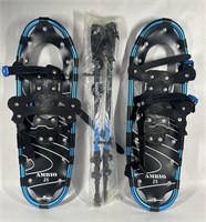 AMBIO SnowShoes with Adjustable Trekking Poles
