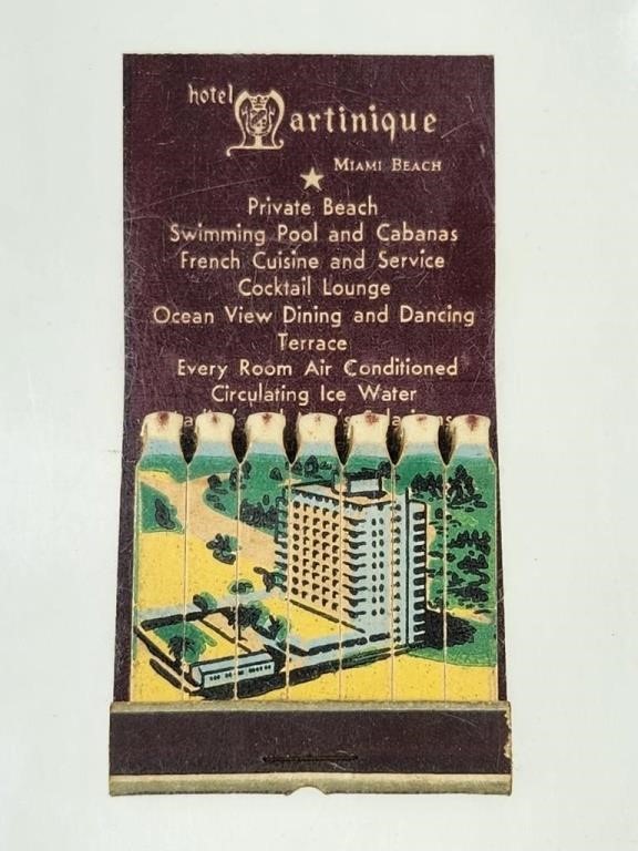 HOTEL MARTINIQUE ADVERTISING FEATURE MATCHBOOK