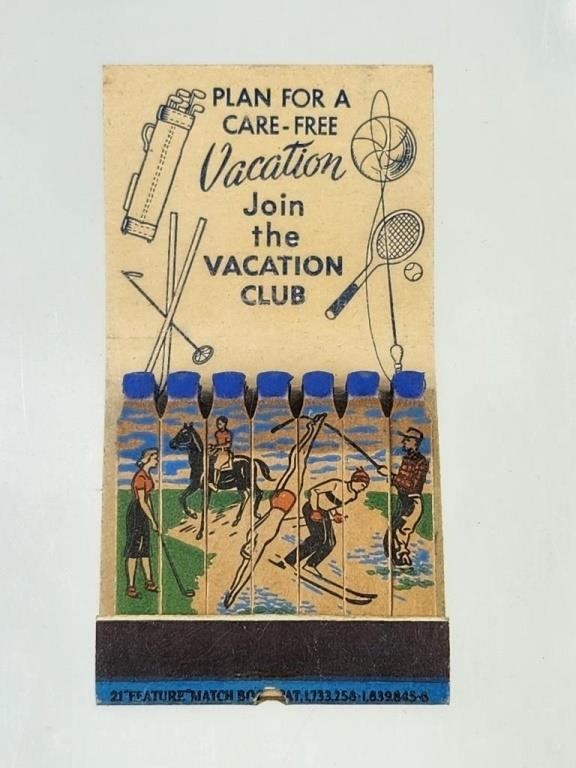 ROCKAWAY LOAN VACATION CLUB FEATURE MATCHBOOK