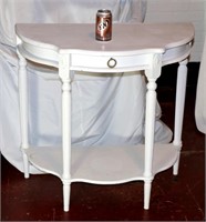 Vintage White Side Table w Drawer & Shelf