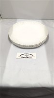 Set of 4 White Plastic Line Plates