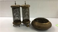 3 Brass Candle Holders M11D