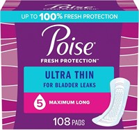Poise Incontinence Pads  5 Drop  108 Count
