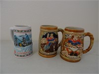 Pabst Blue Ribbon & Miller Holiday Steins