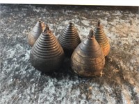 5 X VICTORIAN SPINNING TOPS