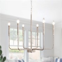 6 Light Distressed French Country Chandelier