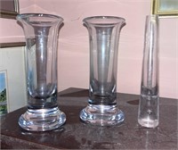Vtg Danish Holmegaard Crystal Vases - 2