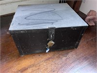 Vintage Large Metal Strong Box w/ Lock