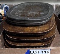 (4) Hot Plates w/ Wooden Serving Trays