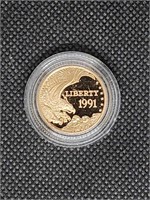 1991 Mount Rushmore Memorial $5 Gold Coin