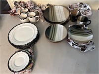 Lot of dishes, 2 kinds, each has at least 4 of