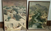 Paintings of scenes in Persia, artist signed