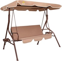 Cushioned Patio Swing Chair With Tilt Canopy