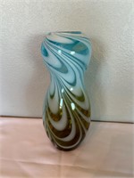 Blue & Green Decorative Art Glass Vase