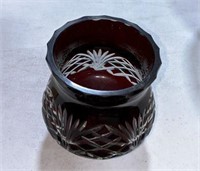 Pigeon Blood Dish, Approx 3.5" h