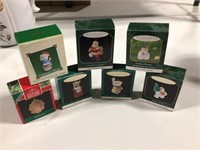 7 Hallmark keepsake miniature ornaments