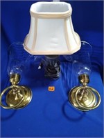 Brass candle wall sconcea & decorative table lamp