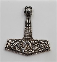 Scandinavian Sterling Silver Hammer Pendant