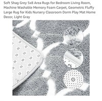 Soft Shag Grey 5x8 Area Rugs for Bedroom