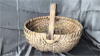 Antique hand woven basket 17x14h