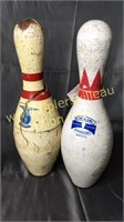 2 vintage bowling pins one is damaged