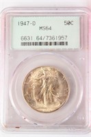 Coin 1947-D Walking Liberty Half Dollar PCGS MS64