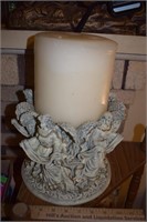 Large Candle with Cherub Stand