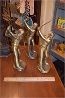 Three Metal Golf Figures