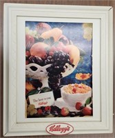 VINTAGE KELLOGG'S LENTICULAR POSTER W/ FRAME