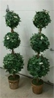 2 decorative trees 50 inches in height