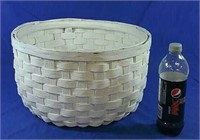 Painted woven basket  17" round 10" h