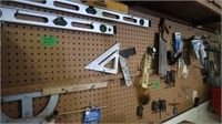 Contents of Pegboard-Levels, Wire, Clamps