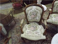 Complementary Wood Framed Armchair W/Courting