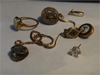 Assorted Scrap Gold, Vintage Medals & Tooth