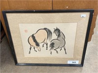 Asian horse art print.
