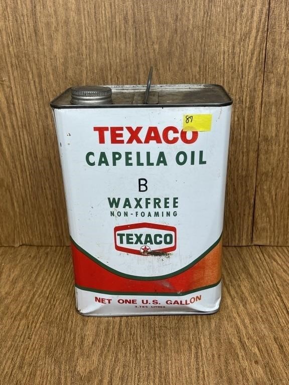 Vintage Texaco Capella Oil Can-1 Gallon